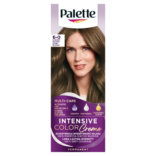 

Крем-краска для волос 6-0 (n5) тёмно-русый, 1 упаковка. Palette Intensive color creme, цвет 6-0 ciemny blond