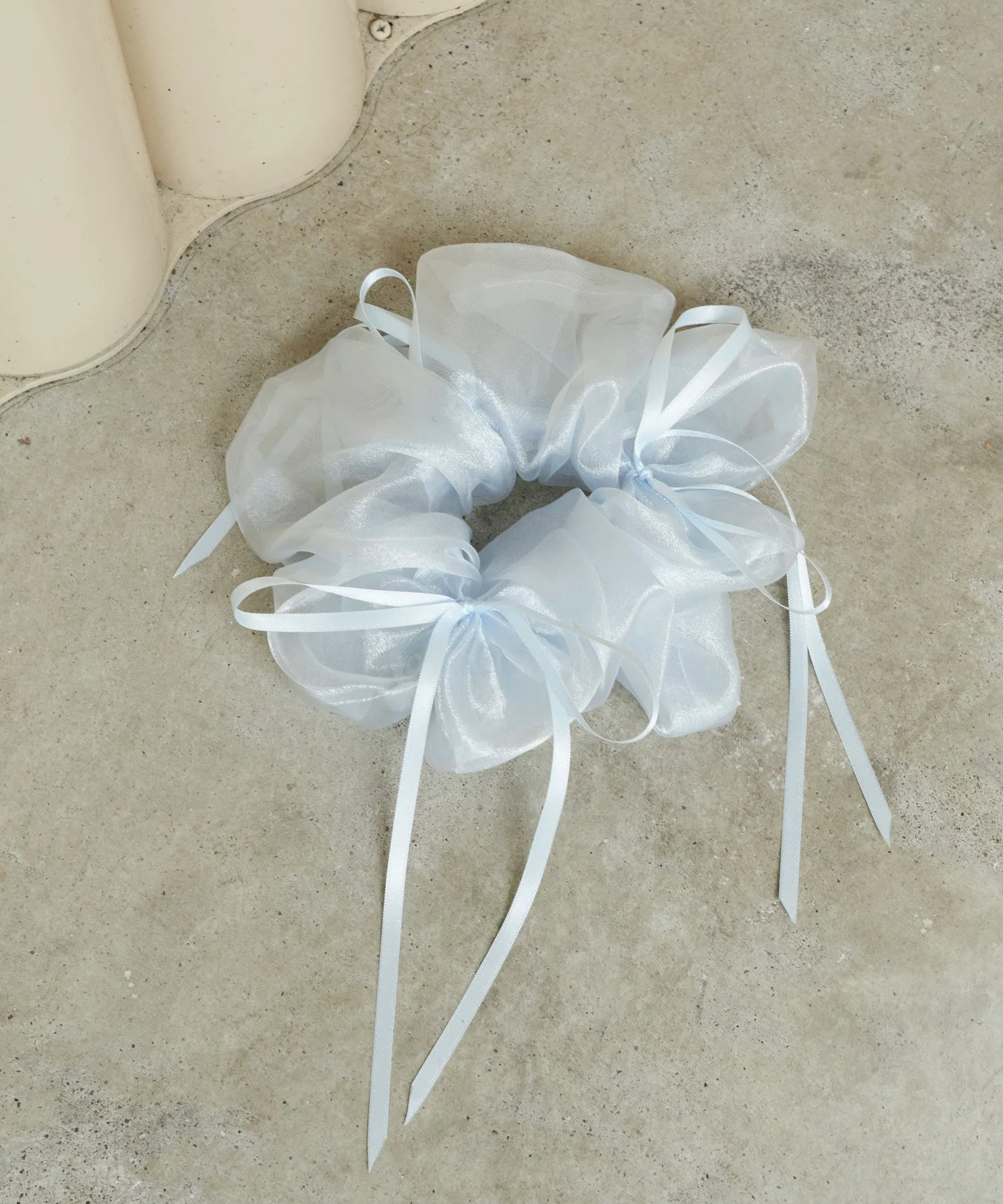 Лента, подвеска, прозрачная большая резинка для волос Goldy, Light blue