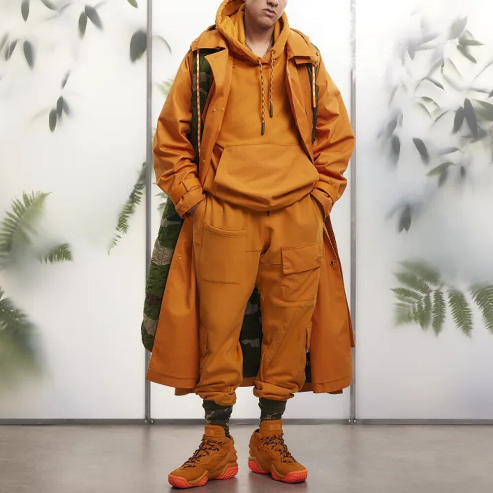 Пальто-тренчкот Adidas IVY PARK унисекс, оранжевый — фото 3