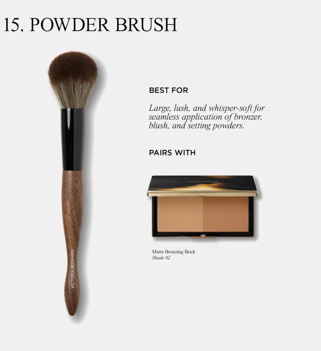 Коллекция кистей 15 Powder VICTORIA BECKHAM, черный — фото 2