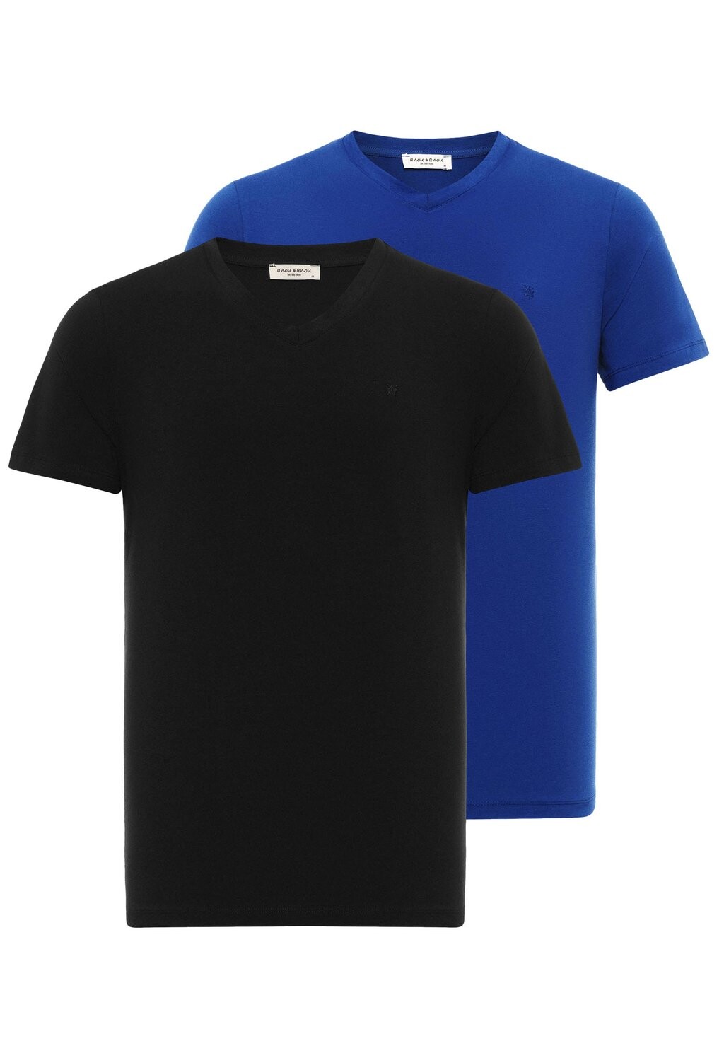 

Базовая футболка MITO V NECK COTTON REGULAR FIT anou anou, черный