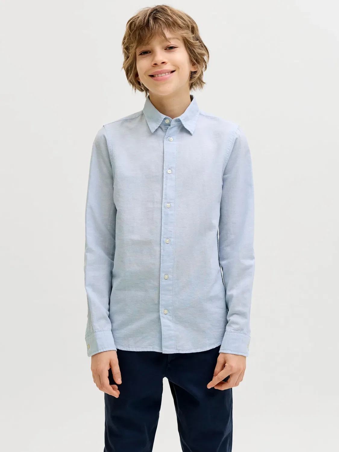 Рубашка классическая JACK & JONES Junior, голубой — фото 3