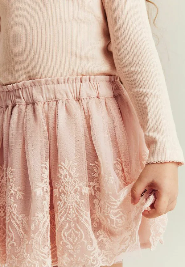 Вышитая юбка а-силуэта Newbie, Light Pink — фото 2