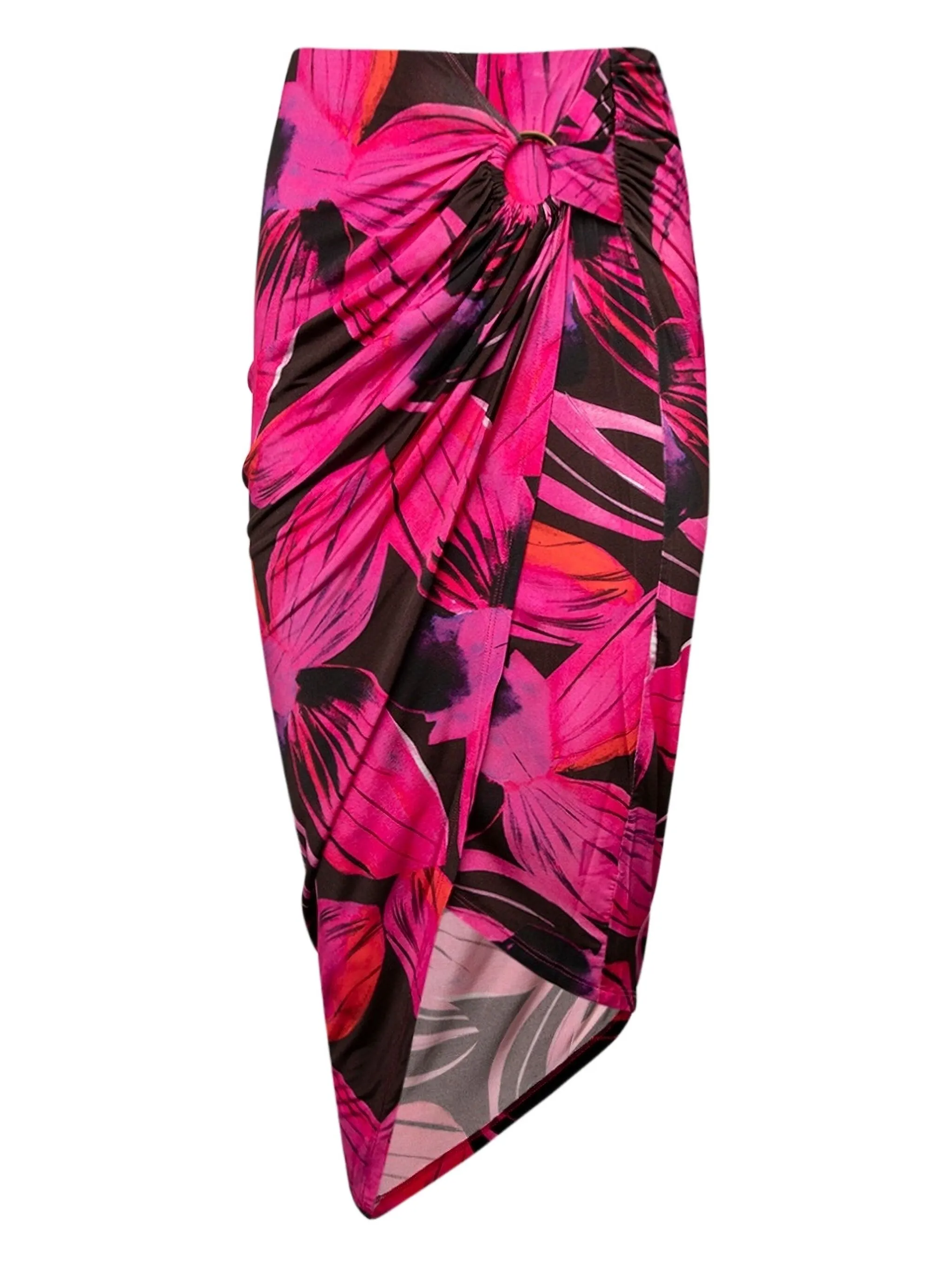 

Юбка асимметричного кроя с цветочным узором Louisa Ballou, розовый