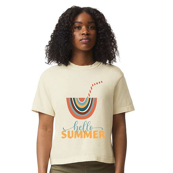 

Бохо топ кроп с принтом Hello Summer Simply Sage Market, Ivory