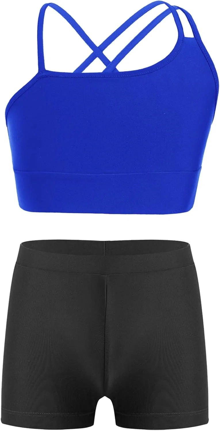 Детский спортивный комплект из топа и шорт Moggemol, royalblue