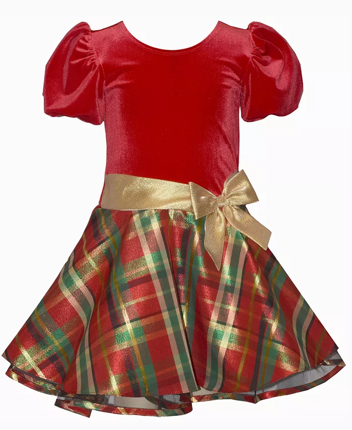 

Детское платье-хипстер в клетку с короткими рукавами для девочек 7-16 лет Bonnie Jean, красный