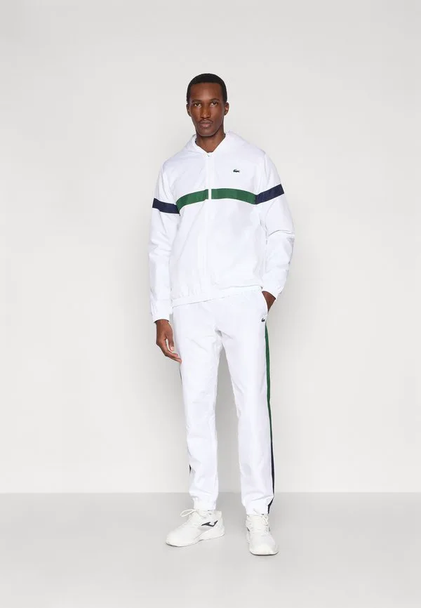Теннисный спортивный костюм, спортивный костюм с капюшоном Lacoste Sport, White/Green