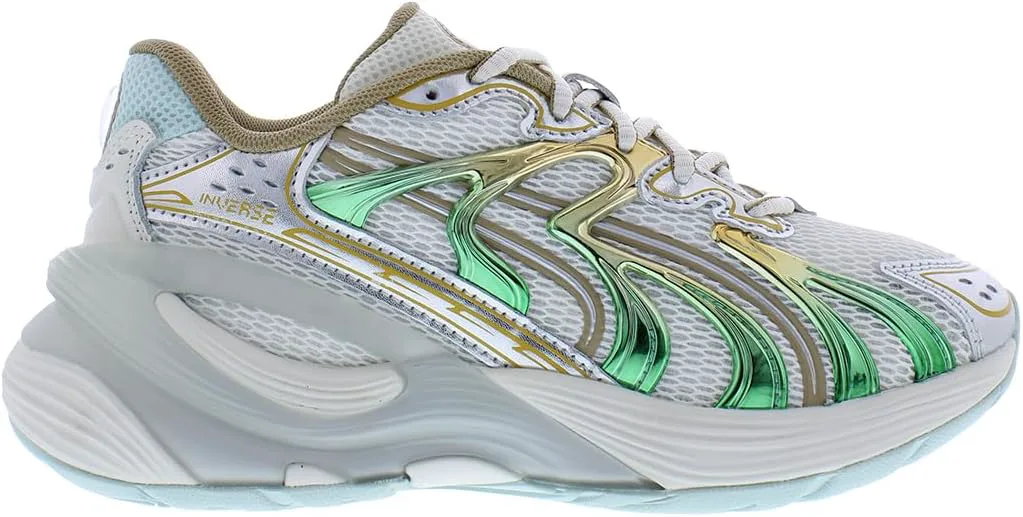 Детские кроссовки PUMA Inverse Iridescent на шнуровке для мальчиков, повседневные - синие, белые, белый/золотой