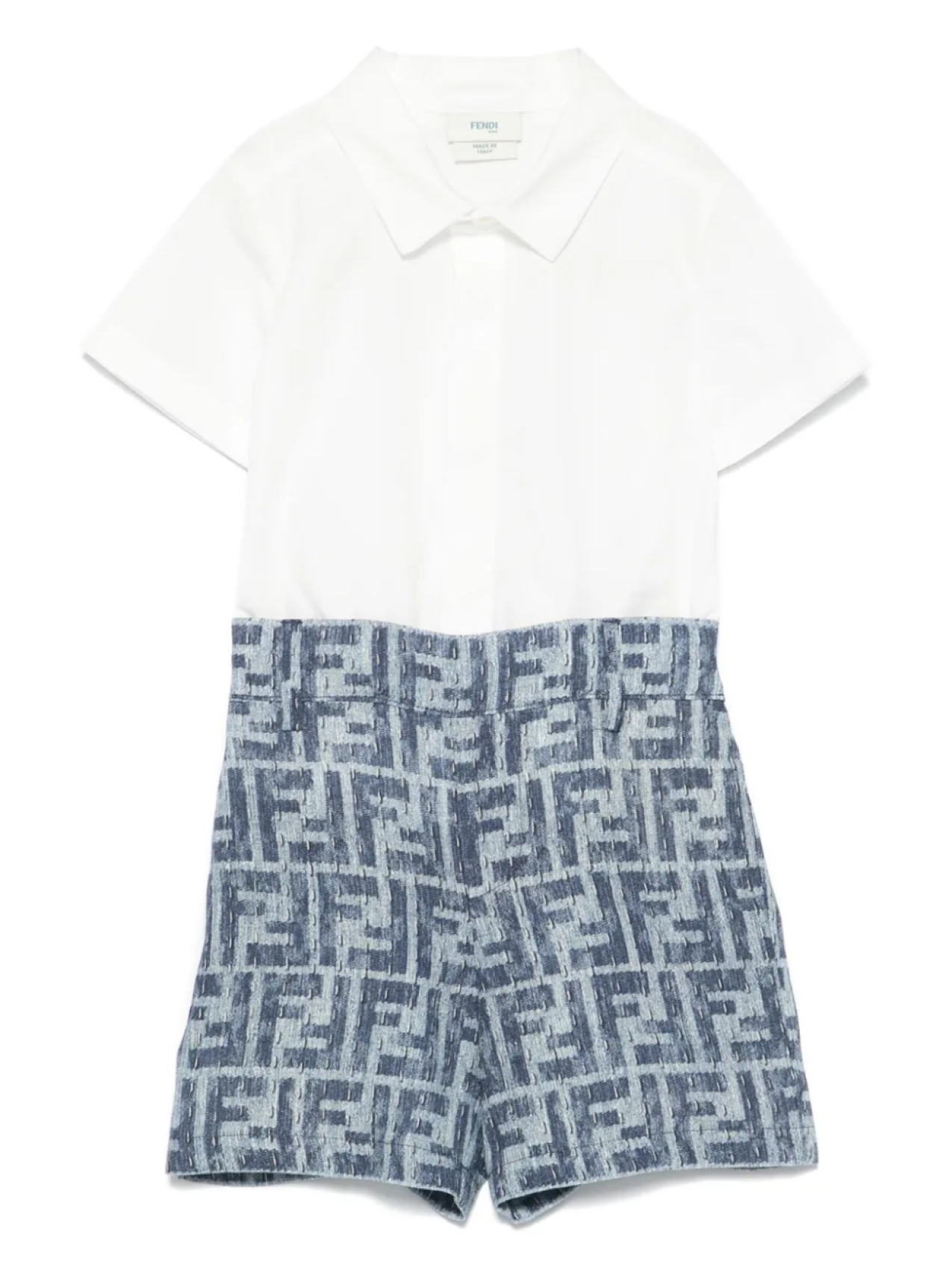 

Комплект из топа и шортов с логотипом FF Fendi Kids, белый