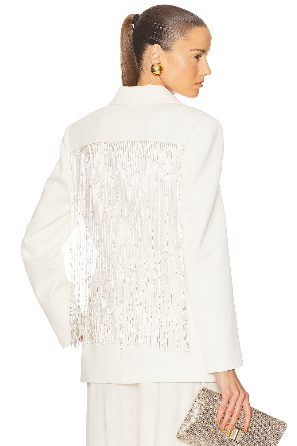 

Shania Beaded Fringe Блейзер Ila, White