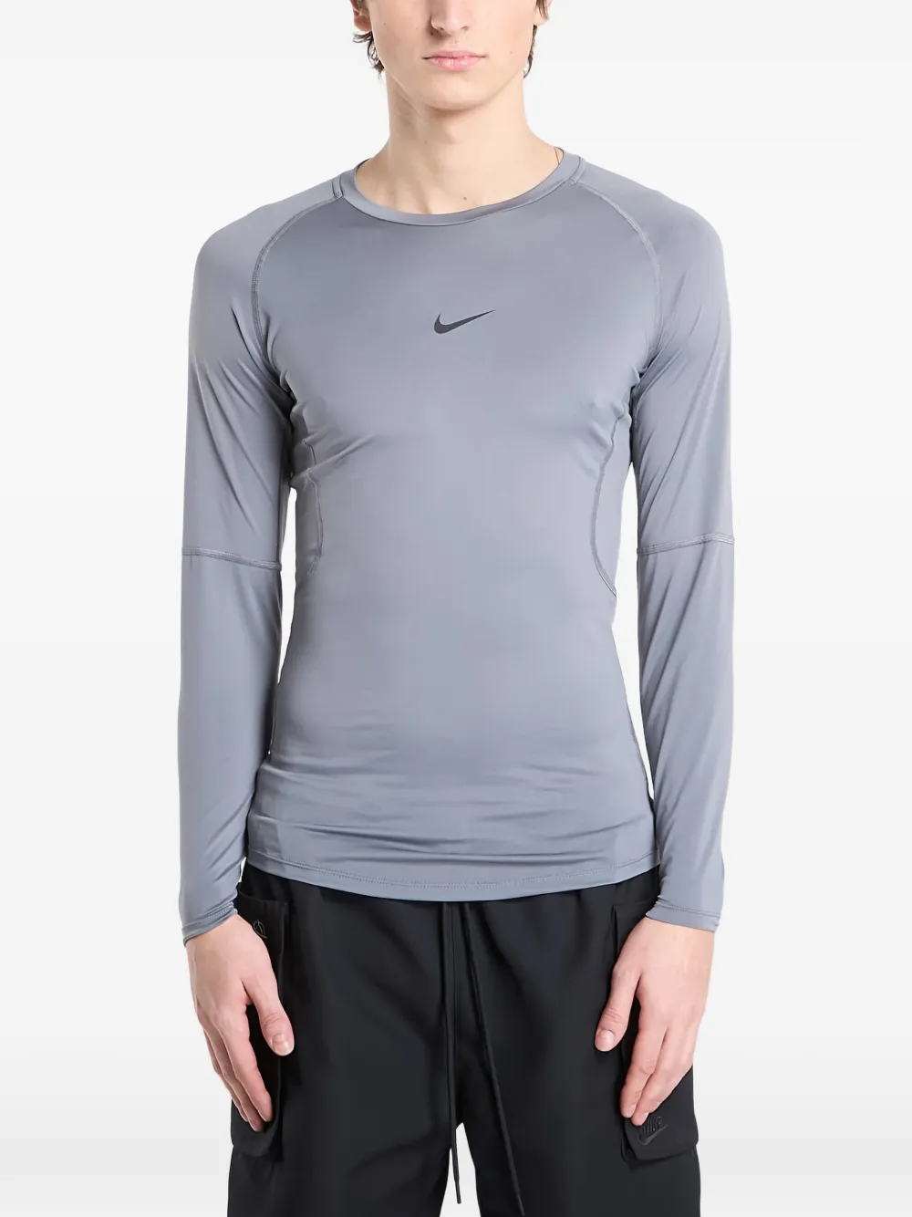 Спортивная футболка с длинными рукавами Nike, серый — фото 3