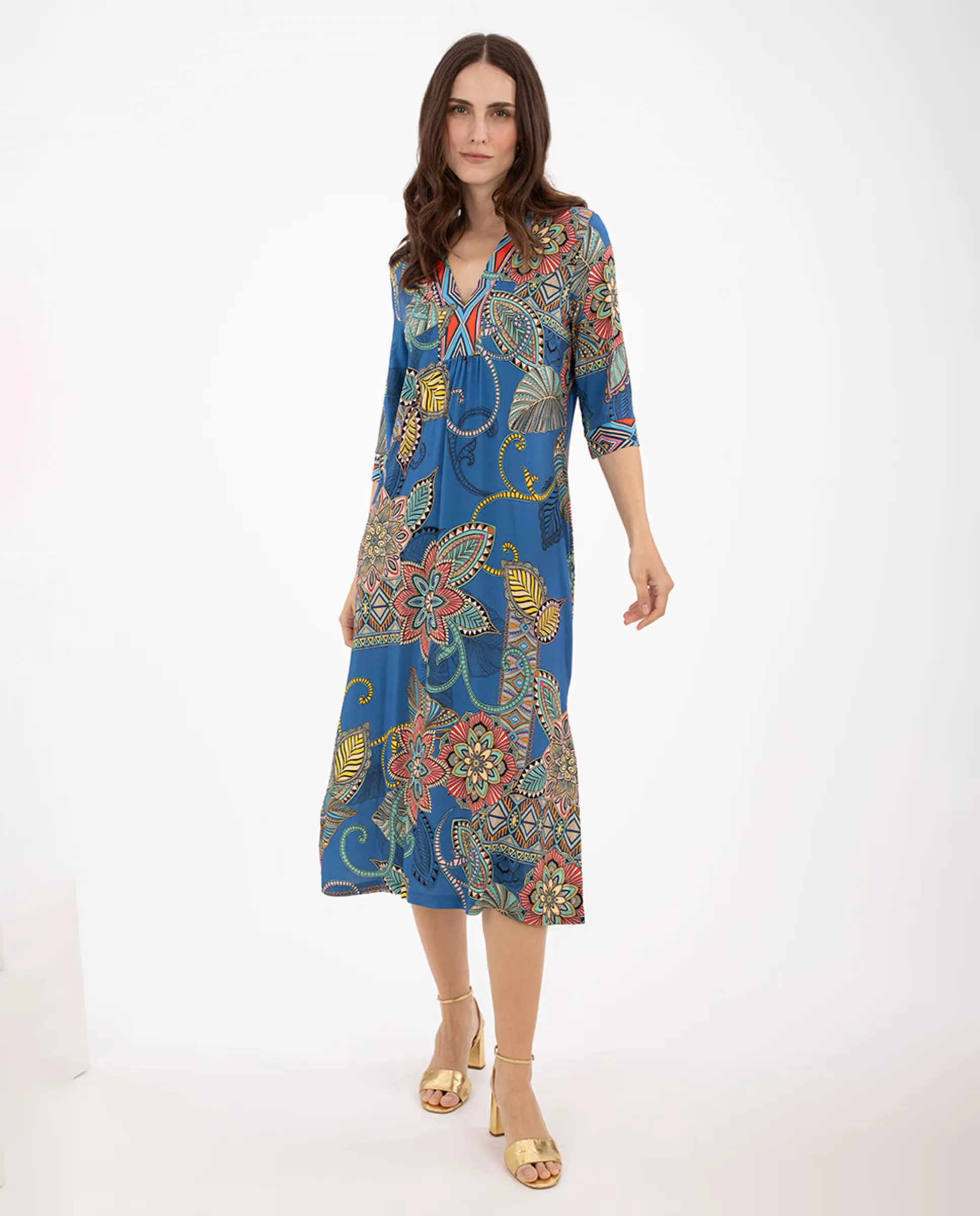 

Трикотажное платье с принтом Anna Mora, мультиколор