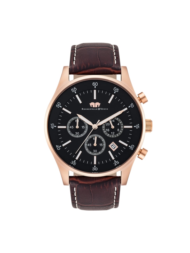 

Rhodenwald & Söhne Часы Goodwill из натуральной кожи темно-коричневого цвета