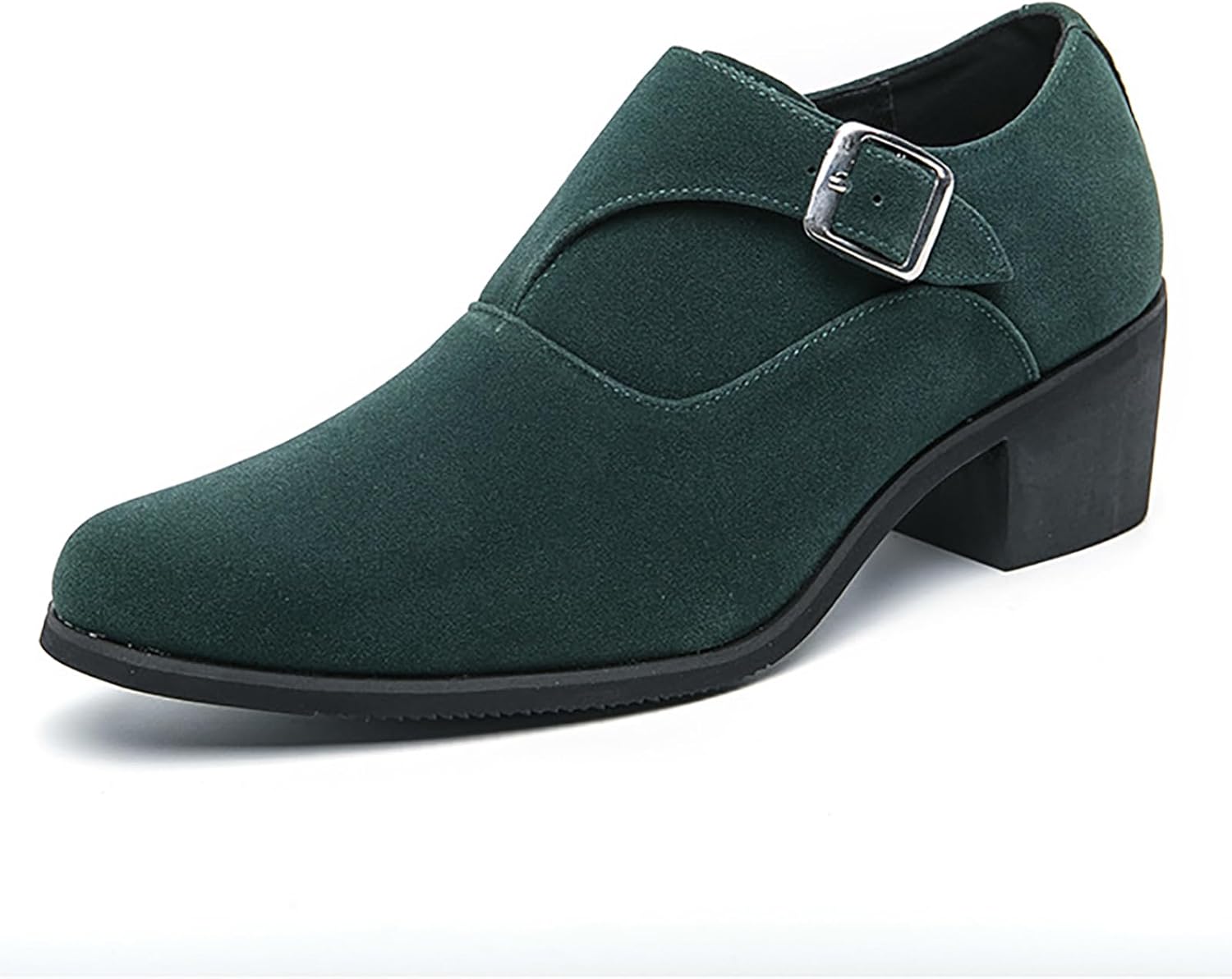 

Мужские лоферы RYNKOMA из замши с заостренным носком, массивным каблуком и монк-ремешком, модные классические модели без шнурков, удобные низкие ботинки для бизнеса, вечеринок, свадеб, выпускных и повседневной носки, зеленый