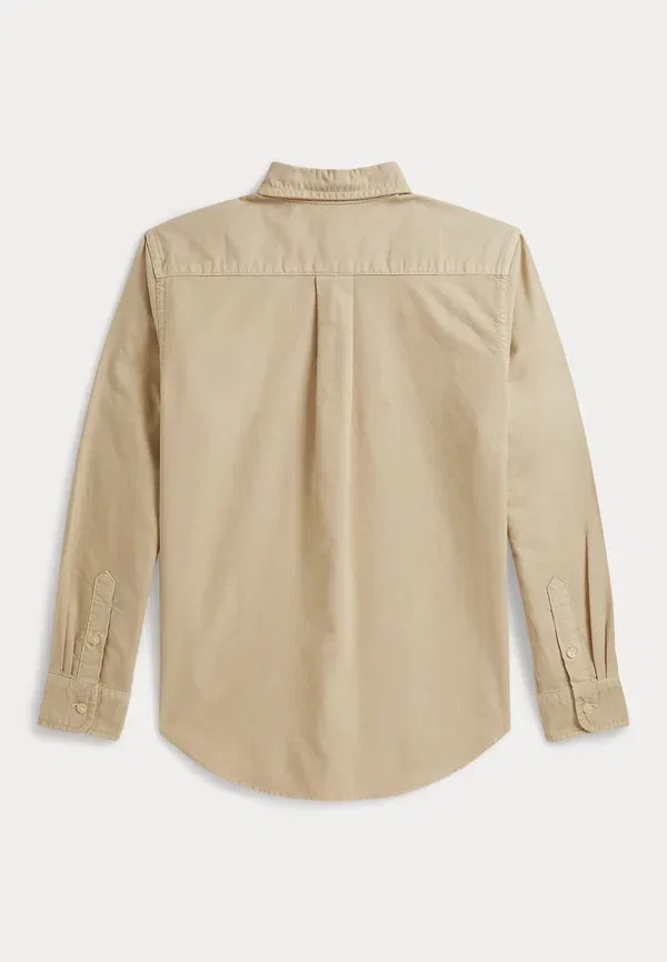 Детская рубашка Polo Ralph Lauren, модель Garment dyed cotton oxford shirt 7 14y, цвет кремовый — фото 2
