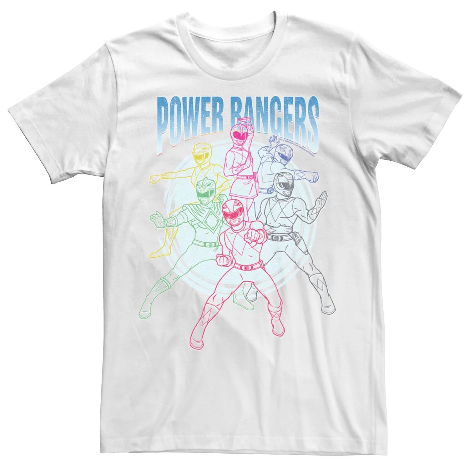 

Мужская футболка Power Rangers Group Shot Line Art Portrait Licensed Character