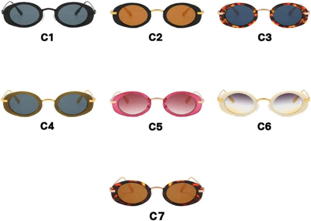 

Солнцезащитные очки с защитой UV400 | Овальная металлическая оправа | для женщин и мужчин, для занятий спортом на открытом воздухе и вождения DSVIGF, Pink Pink