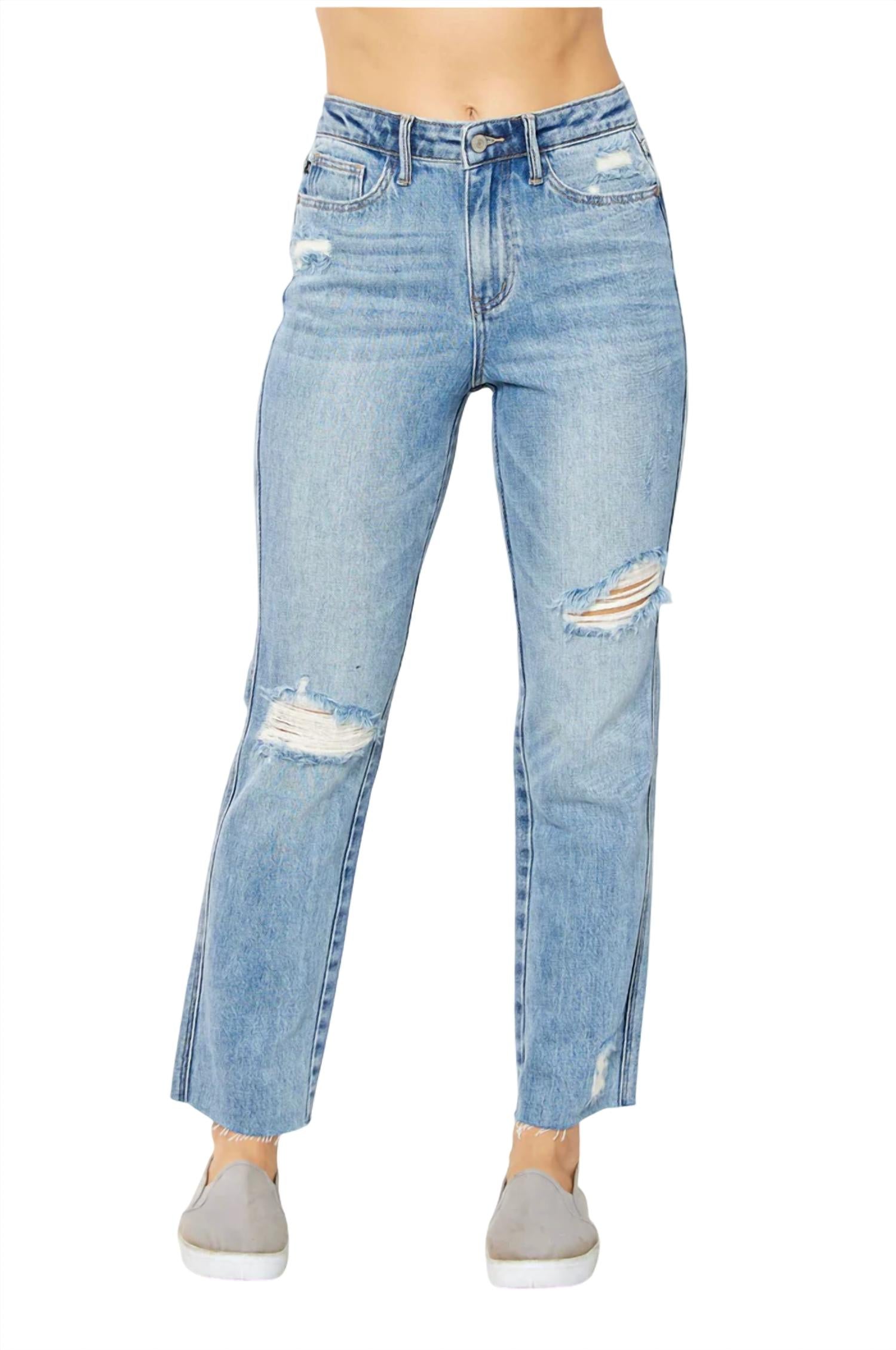 

Джинсы Rigid Magic Destroyed Straight Leg, светло-синяя Judy Blue
