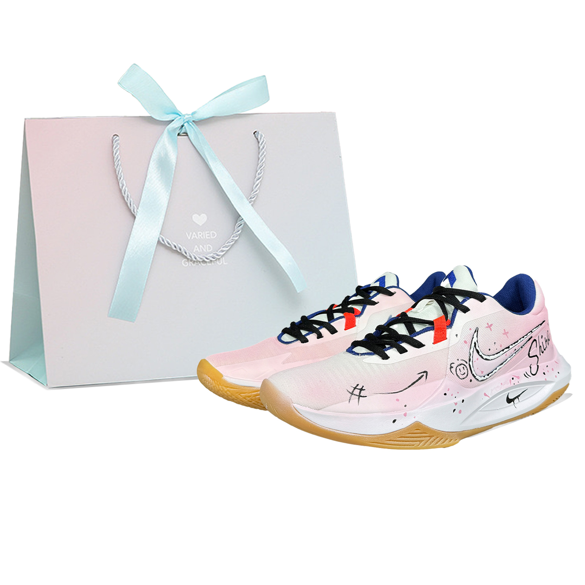 

Nike Точность 6 Антискользящие износостойкие низкие баскетбольные кроссовки мужские розовые, цвет Pink