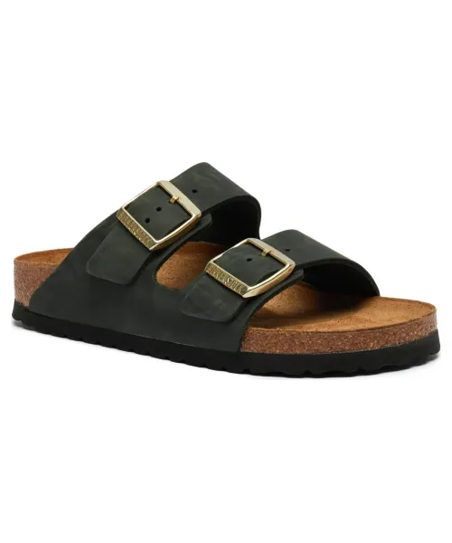 Тапочки из кожи Аризона Narrow fit Birkenstock, зеленый