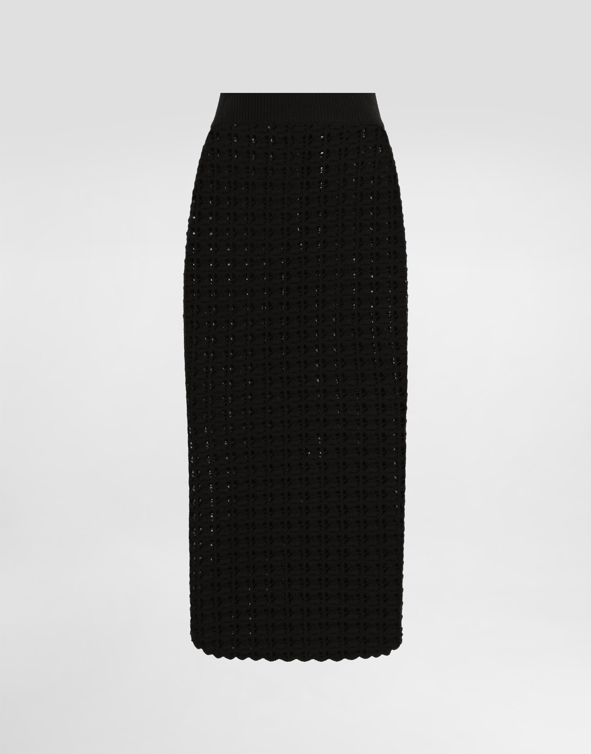 

Палаццо из хлопкового жаккарда с цветочным принтом Dolce & Gabbana, черный