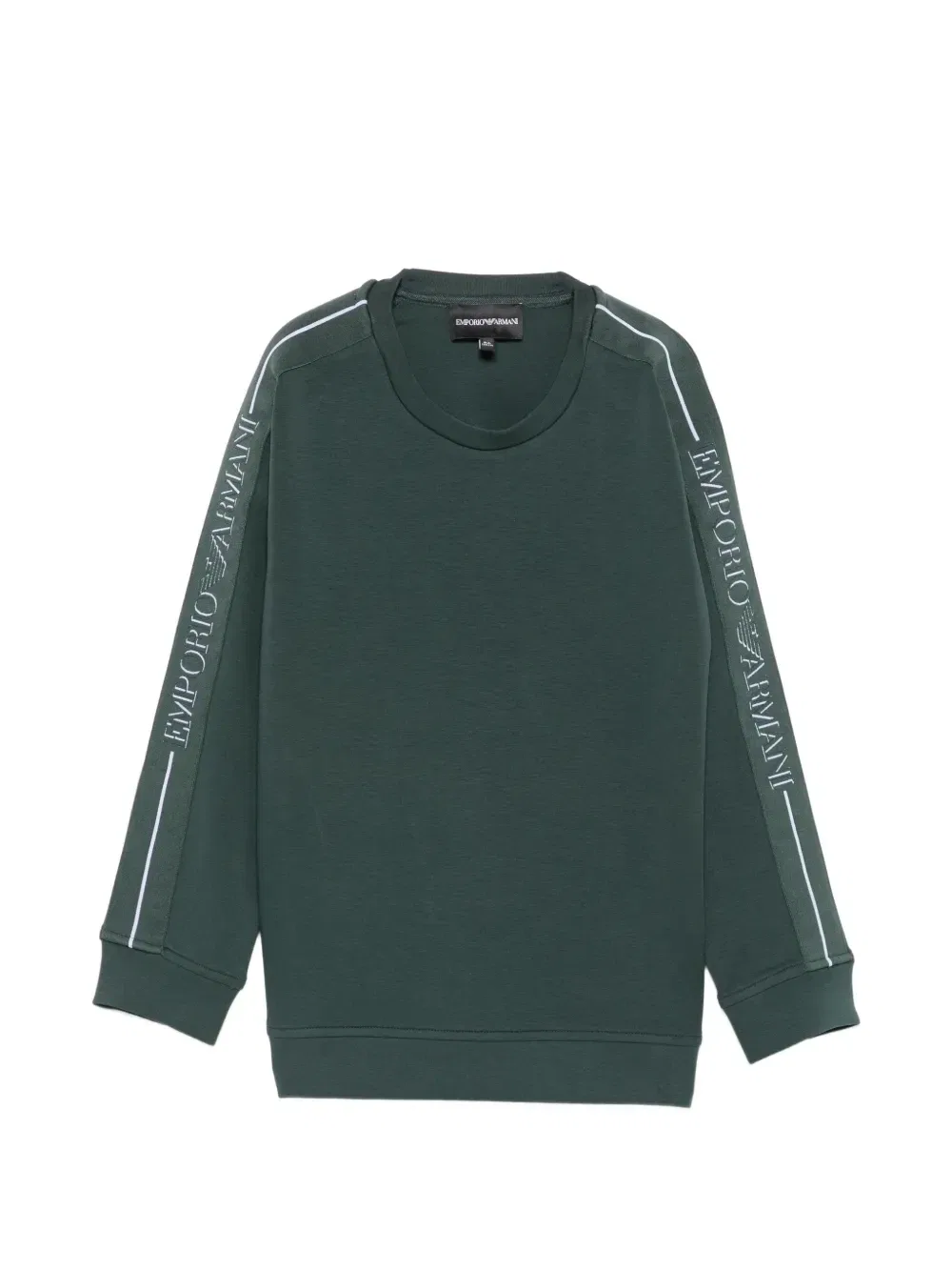 Свитшот с логотипной лентой и длинными рукавами Emporio Armani Kids, зеленый