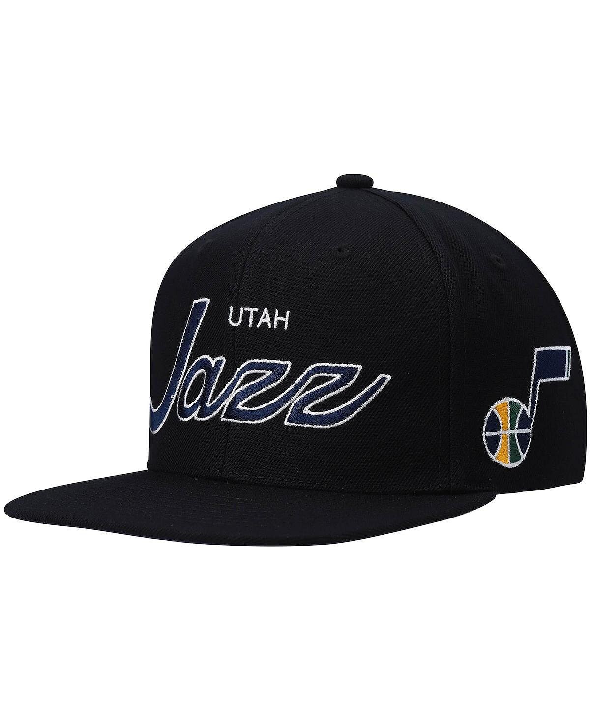 

Мужская черная кепка Snapback Utah Jazz Classics Script 2.0 из твердой древесины Mitchell & Ness