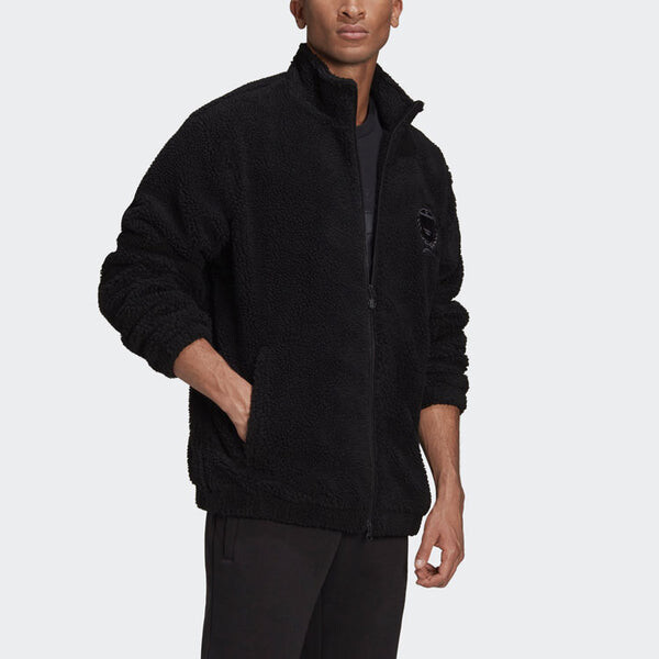 Куртка adidas originals C Crest Jacket Stay Warm polar fleece Stand Collar Black, черный — фото 2