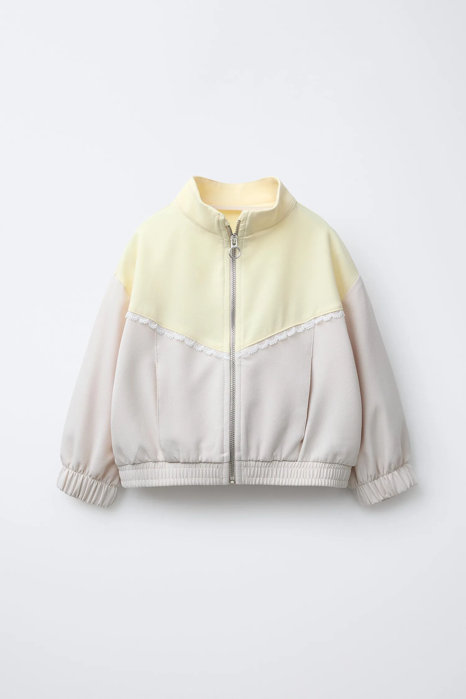 Спортивная куртка с тюлевыми полосками Zara, светло-желтый