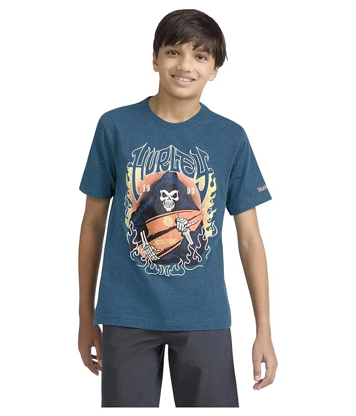 Футболка с графикой Surf Skelly Hurley Kids, Deepwaters Heather