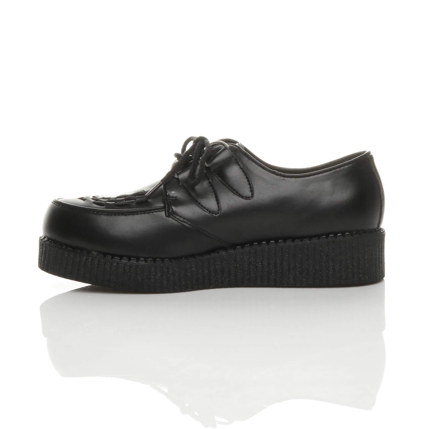 Туфли из искусственной кожи на шнуровке Teddy Boy на низкой танкетке Creepers Teddy Boy AJVANI, черный — фото 3