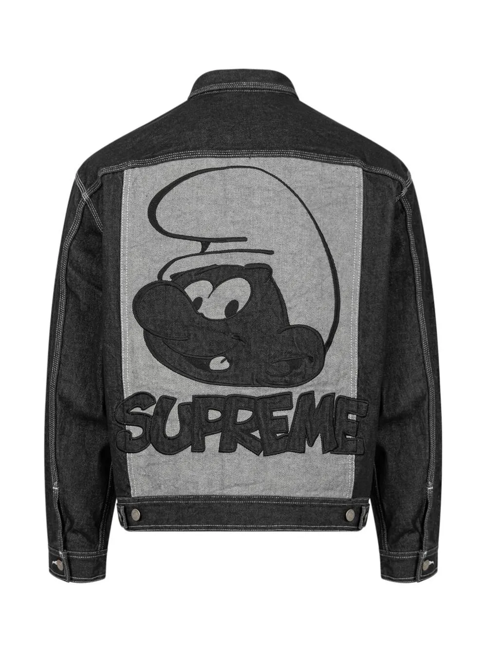 Джинсовая куртка из коллаборации с Smurfs Supreme, черный — фото 2
