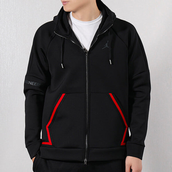 Куртка Air Jordan Athleisure Casual Sports Hooded Jacket Black, черный — фото 3