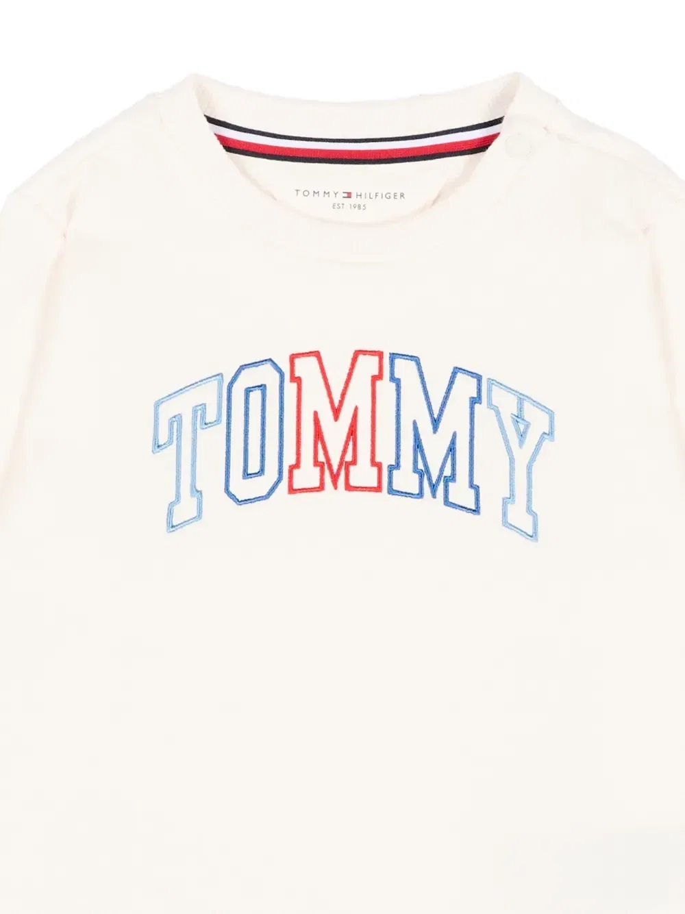 Свитер с вышивкой логотипа и пуговицами на плечах Tommy Hilfiger Junior, бежевый — фото 3