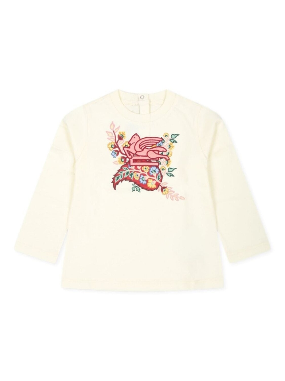 

ETRO KIDS хлопковая толстовка с вышитым логотипом, нейтральный цвет