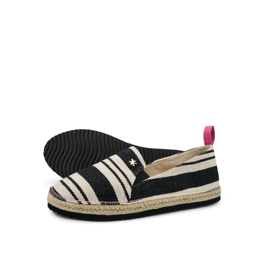 FLIP FLOP Женские шлепанцы эспадрильи полосатые черные