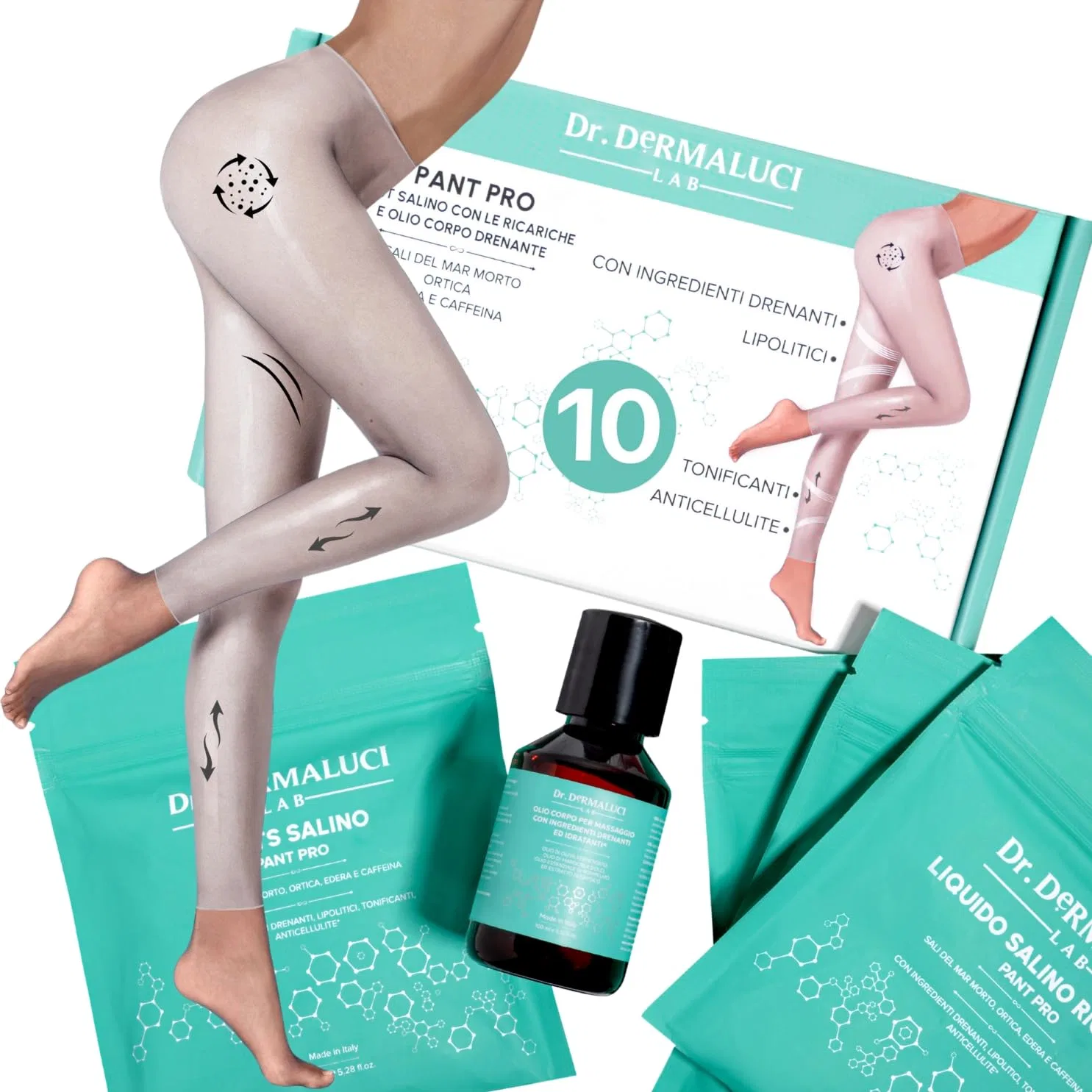 Набор антицеллюлитных дренажных колготок, 10 применений Dr. Dermaluci Lab