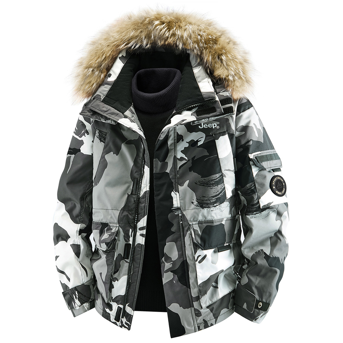 

Пуховик Unisex Moderate Jeep, camouflage (inner sweater)