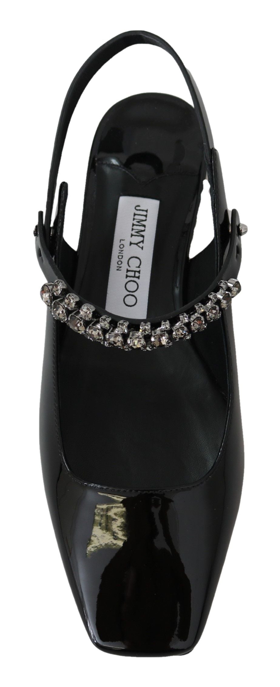 Элегантные лакированные туфли Jimmy Choo с кристаллами для женщин, черный — фото 4