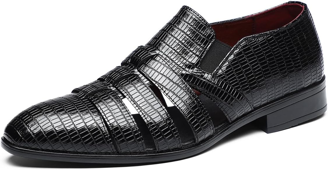 

Мужские сандалии-лодочки Santimon с закрытым носком, удобные летние повседневные и туфли с вырезами для вентиляции, черный