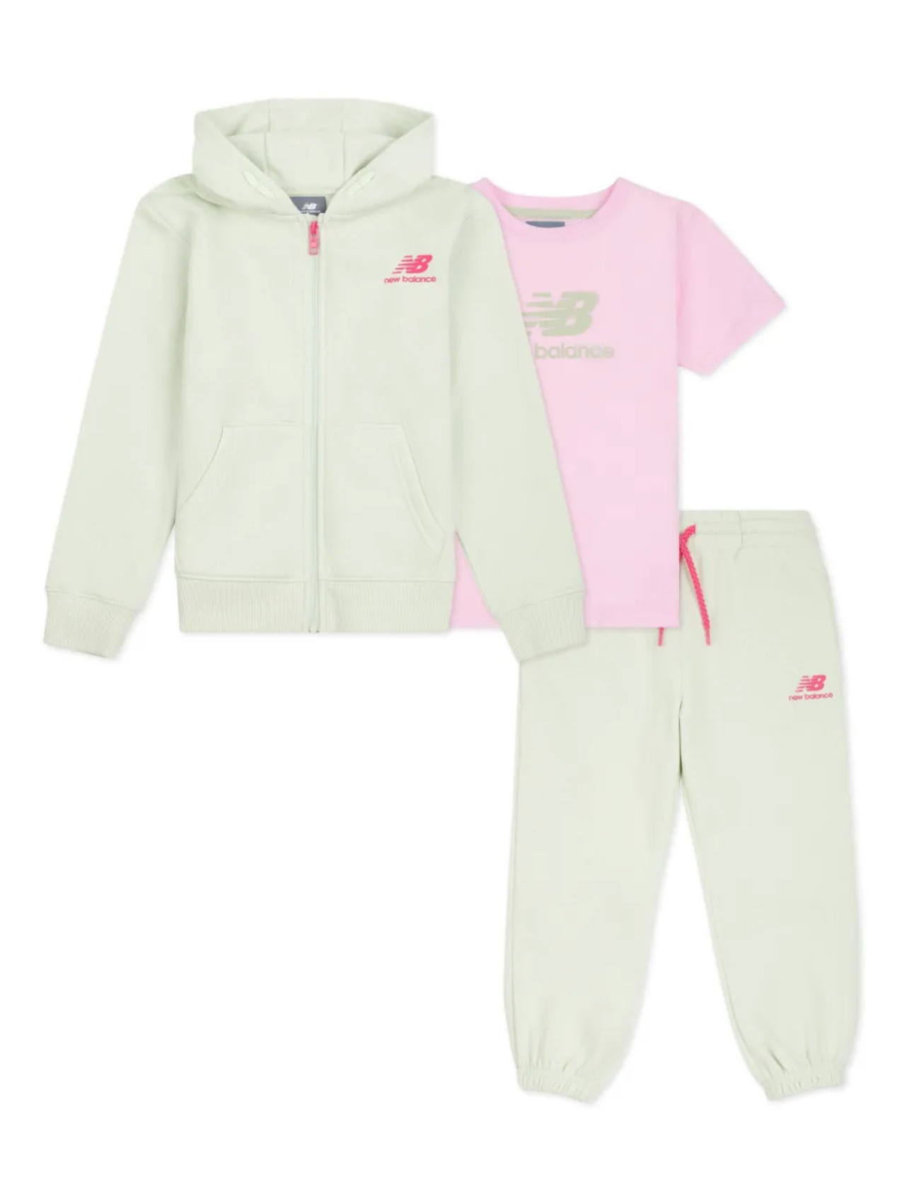 

Спортивный костюм с логотипом New Balance Kids (комплект из трех штук), зеленый