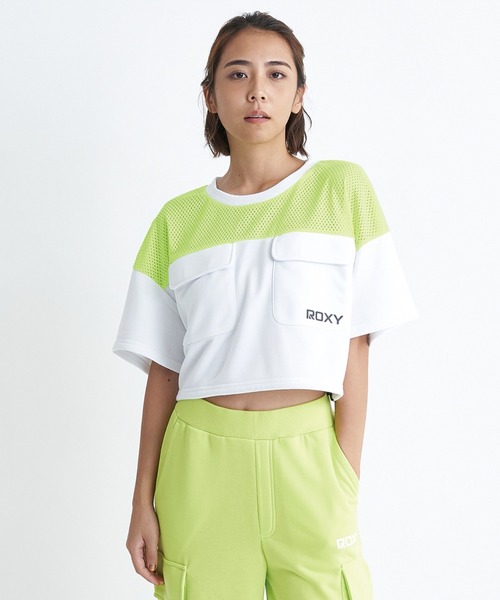 

Футболка укороченная с коротким рукавом и шнурком, быстросохнущая, Green Sprout/Roxy