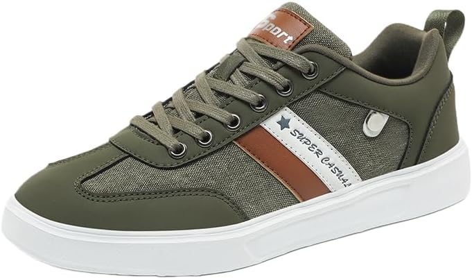 

Мужские модные ретро-кроссовки в повседневном стиле - дышащие, с удобной подошвой, скейт-кеды с верхом из ПУ/ткани, на шнуровке, подходят для всех сезонов Clolinde, зеленый