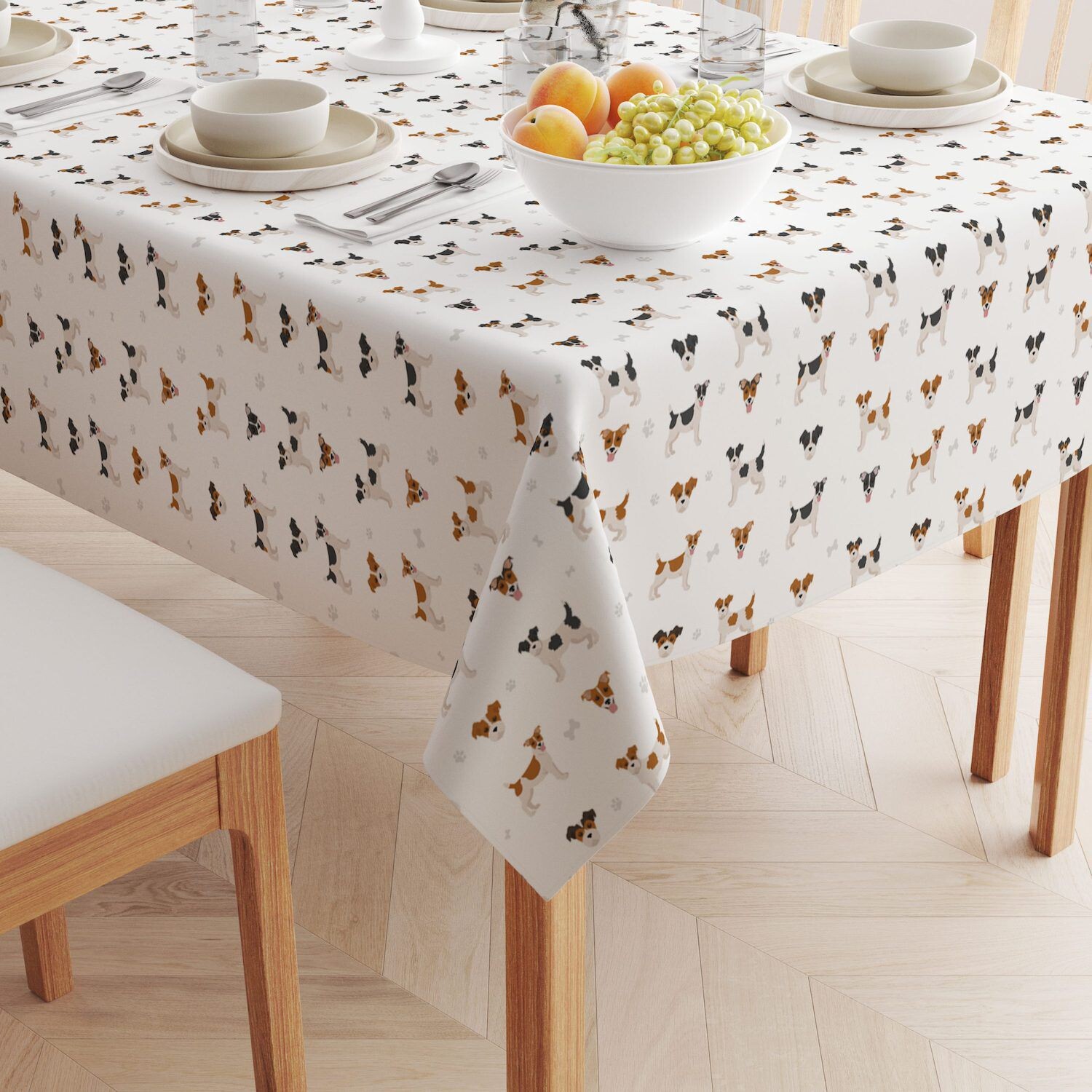 

Квадратная скатерть, 100% полиэстер, 70х70 дюймов, Jack Russel Designs