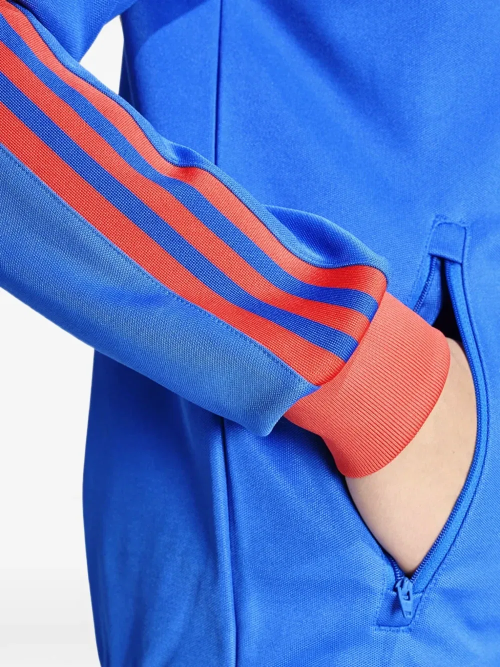 Толстовка в полоску с вышитым логотипом Adidas, синий — фото 4