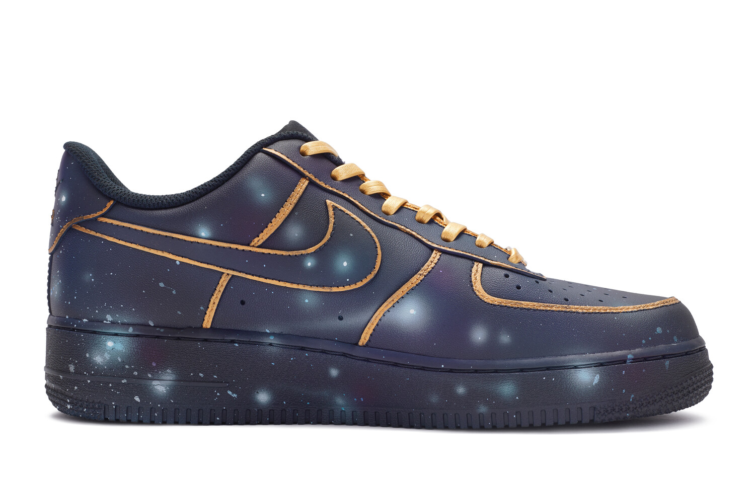 

Кроссовки Nike Air Force 1 Skateboard Shoes Women's Low-Top Black/Blue/Purple/Gold