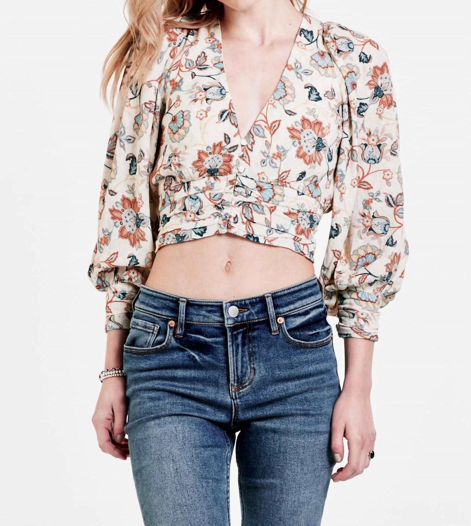 

Топ Harmoni с рукавами-фонариками в нейтральном цвете DEAR JOHN DENIM, цвет neutral bloom