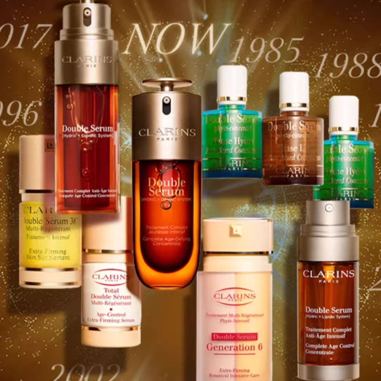 CLARINS Jiaoyunshi Gold Family набор для ухода за кожей Skin Stability: успокаивающий, осветляющий, увлажняющий комплект из четырех предметов — фото 3