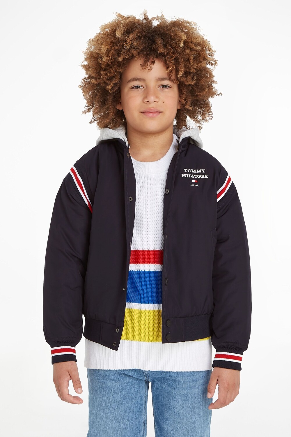 Бомбер с логотипом Tommy Hilfiger, синий
